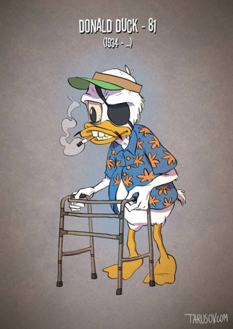 Illustration for article titled If Cartoon Characters Got Old